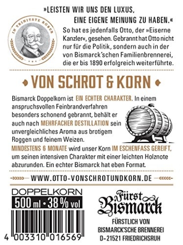 Fürst Bismarck OTTO Craft Korn im Eschenfass Etikett